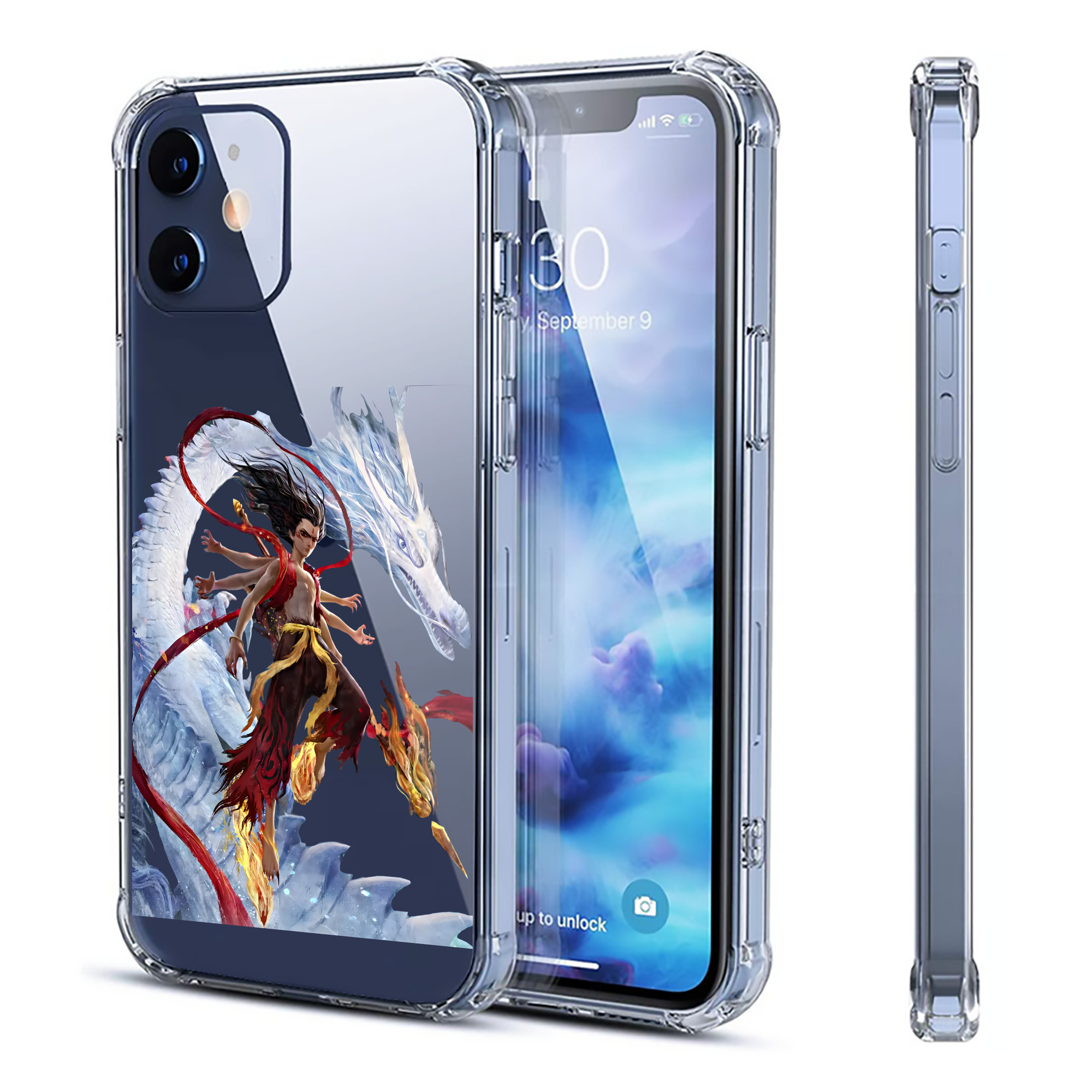 （画像用） Ne Zha 2 ナタ 魔童の大暴れ 【iPhone 12シリーズ対応】透明スマホケース（クリアソフトケース）